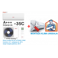 Klima uređaj Fuji Air ATTAKAI 3.5kW Inverter,  A+++,  grijanje do -35°C, Grijač Vanjske jedinice, Wi-Fi SA MONTAŽOM